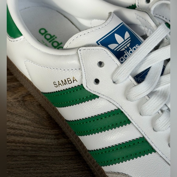 Adidas Samba White and Green Sneakers 7 - Picture 4 of 9